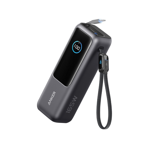 Anker Power Bank 25.000 mAh 165 W, intern udtrækkeligt kabel-
