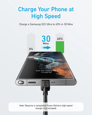 Anker USB-C til USB-C 60W 1.8 meter kabel-
