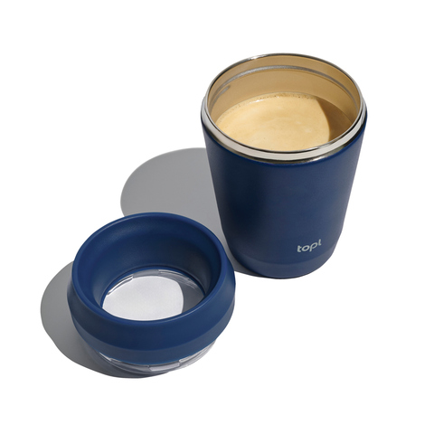 Topl genanvendt stål To Go Tumbler 235 ml patenteret 360 låg-Navy