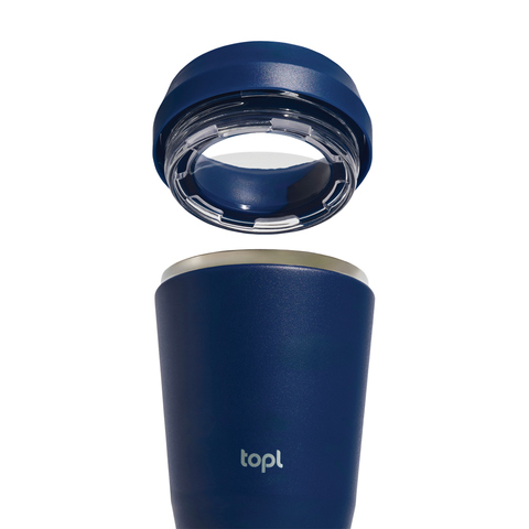 Topl genanvendt stål To Go Tumbler 235 ml patenteret 360 låg-Navy