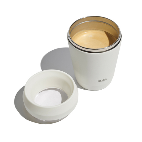 Topl genanvendt stål To Go Tumbler 235 ml patenteret 360 låg-Hvid