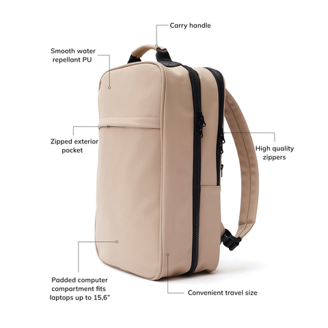 VINGA Baltimore travel rygsæk-Greige