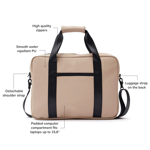 VINGA Baltimore computertaske-Beige