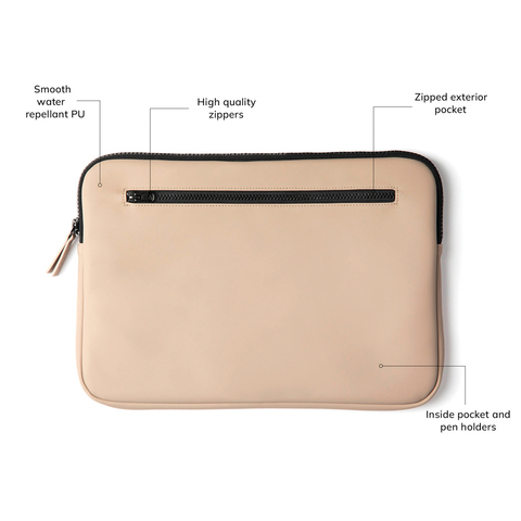 VINGA Baltimore laptop Sleeve - 15 tommer-Greige