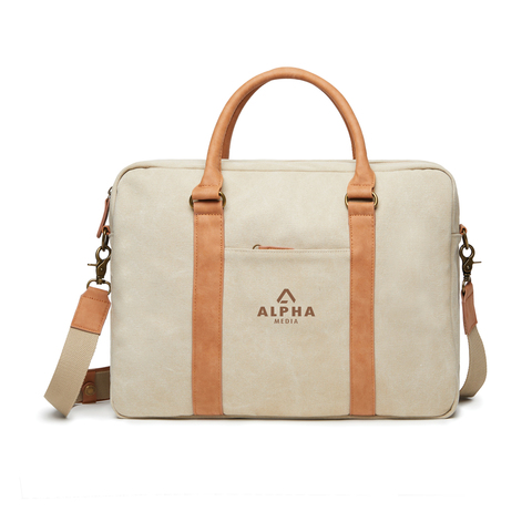 VINGA Bosler computertaske i lærred-Beige