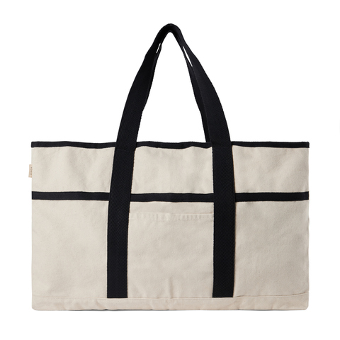 VINGA Volonne AWARE™ strandtaske i genanvendt kanvas-Off White