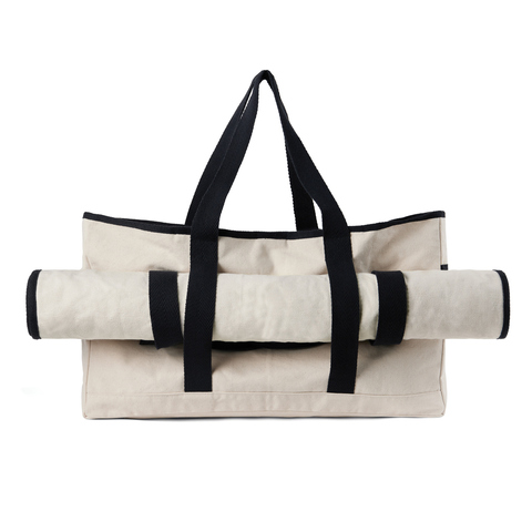VINGA Volonne AWARE™ strandtaske i genanvendt kanvas-Off White
