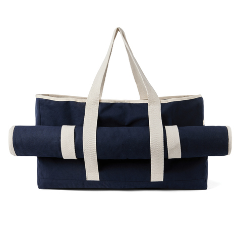 VINGA Volonne AWARE™ strandtaske i genanvendt kanvas-Navy
