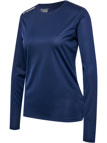 HUMMEL Langærmet T-shirt, dame - 100% rPet-Navy