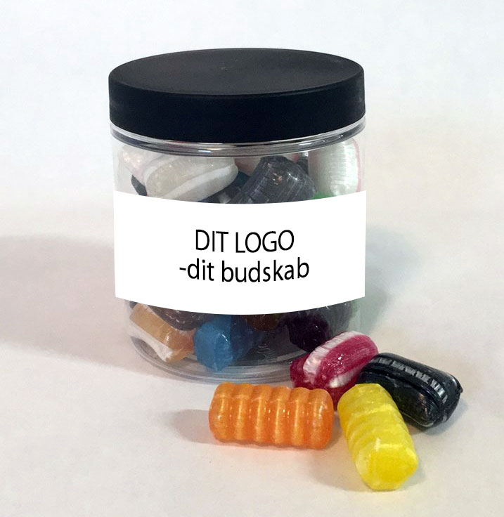 Lille Slikdåse med 150 g.  bolcher med logo-Farve eksempler