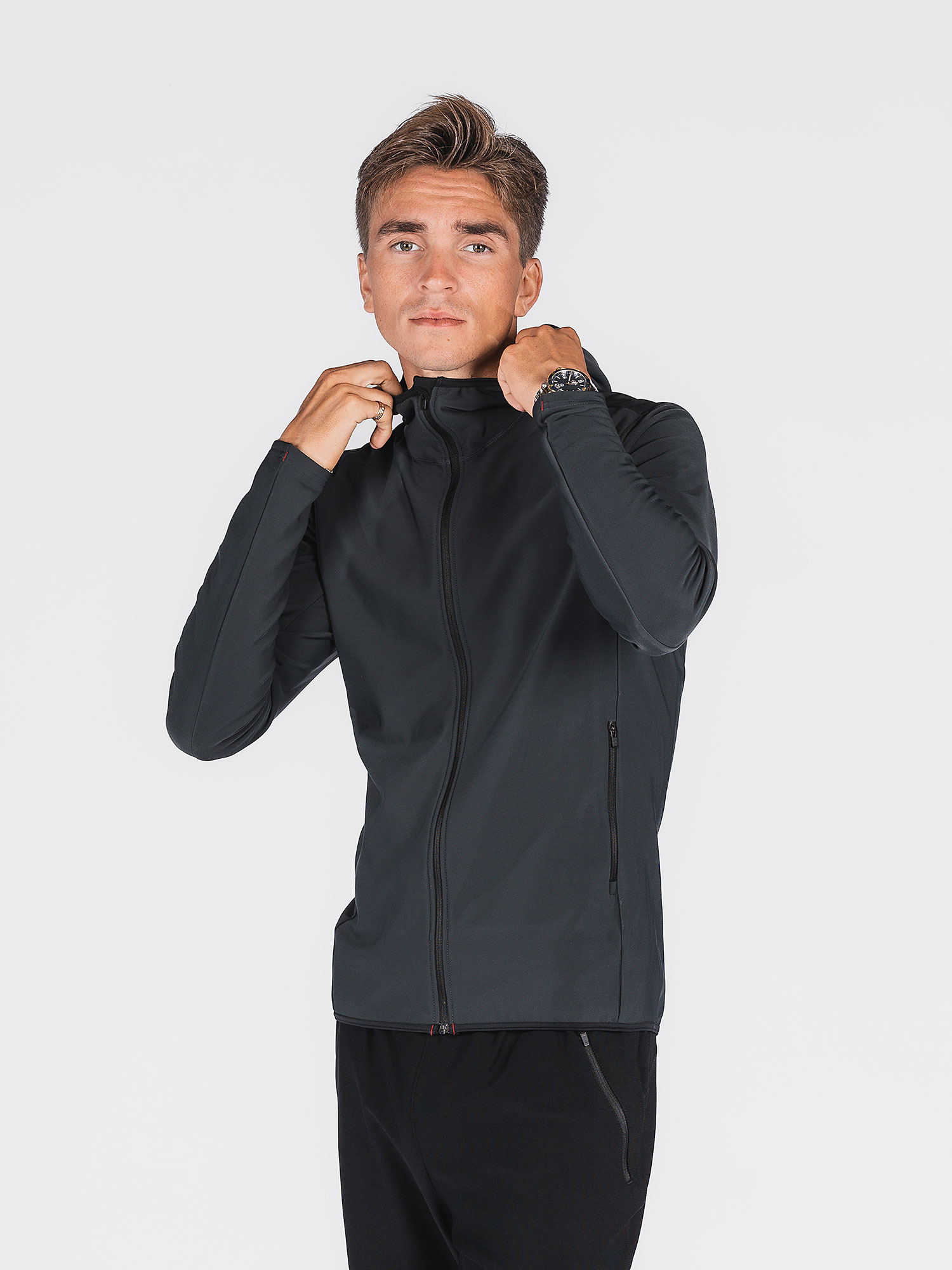 FUSION Recharge Hoodie, Herre-Mørkegrå