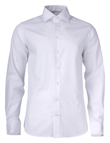 J. HARVEST & FROST YB50 Twill Slim Skjorte - Herre - Hvid