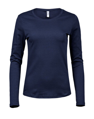 TEE JAYS Long Sleeve Interlock T-shirt - Økologisk, dame-Navy