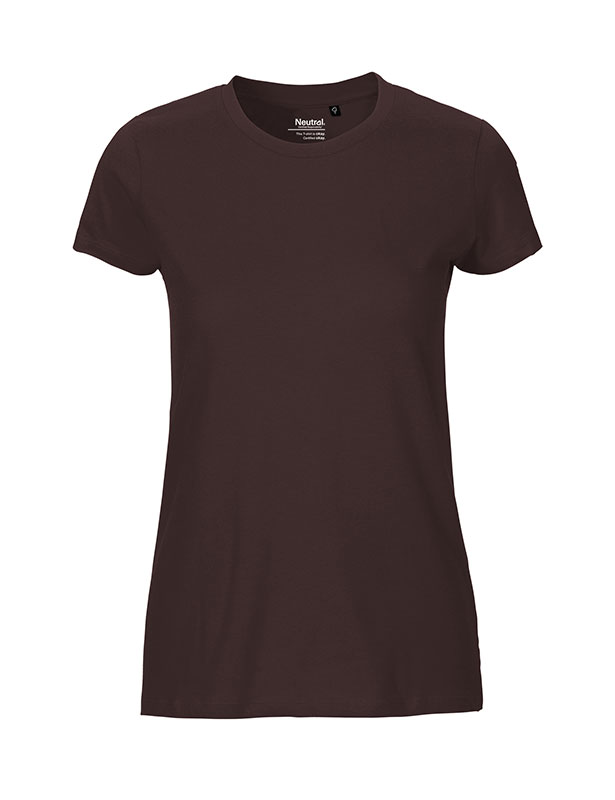 NEUTRAL Fit Dame T-shirt, 100% Økologisk Fairtrade Bomuld-Brun