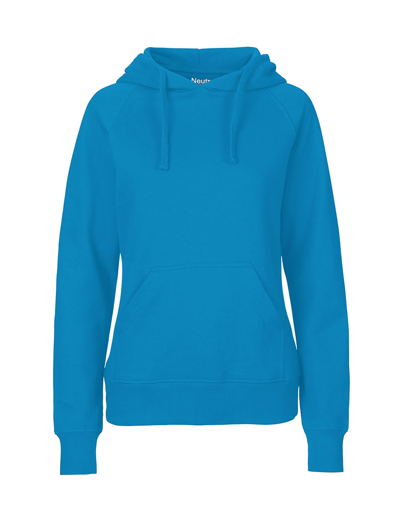 NEUTRAL Hoodie, Dame,  100% Økologisk Fairtrade Bomuld-Azur