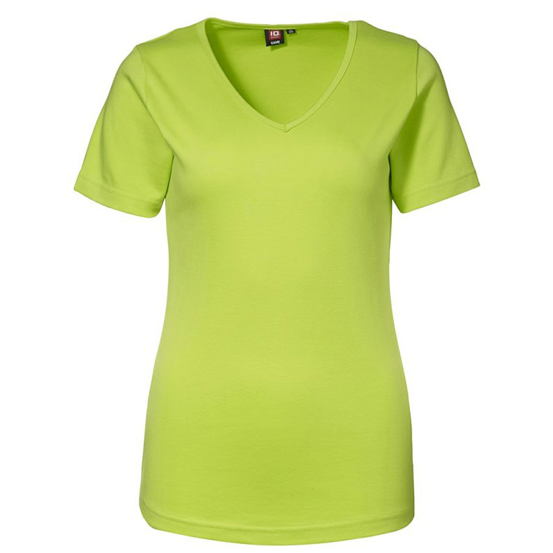 ID Interlock T-shirt Dame - V-hals-Lime