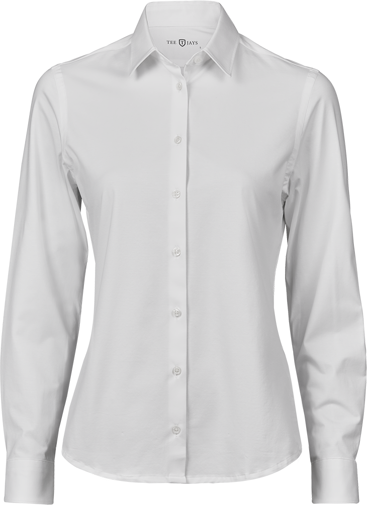 TEE JAYS Active Stretch Skjorte, Dame-Hvid