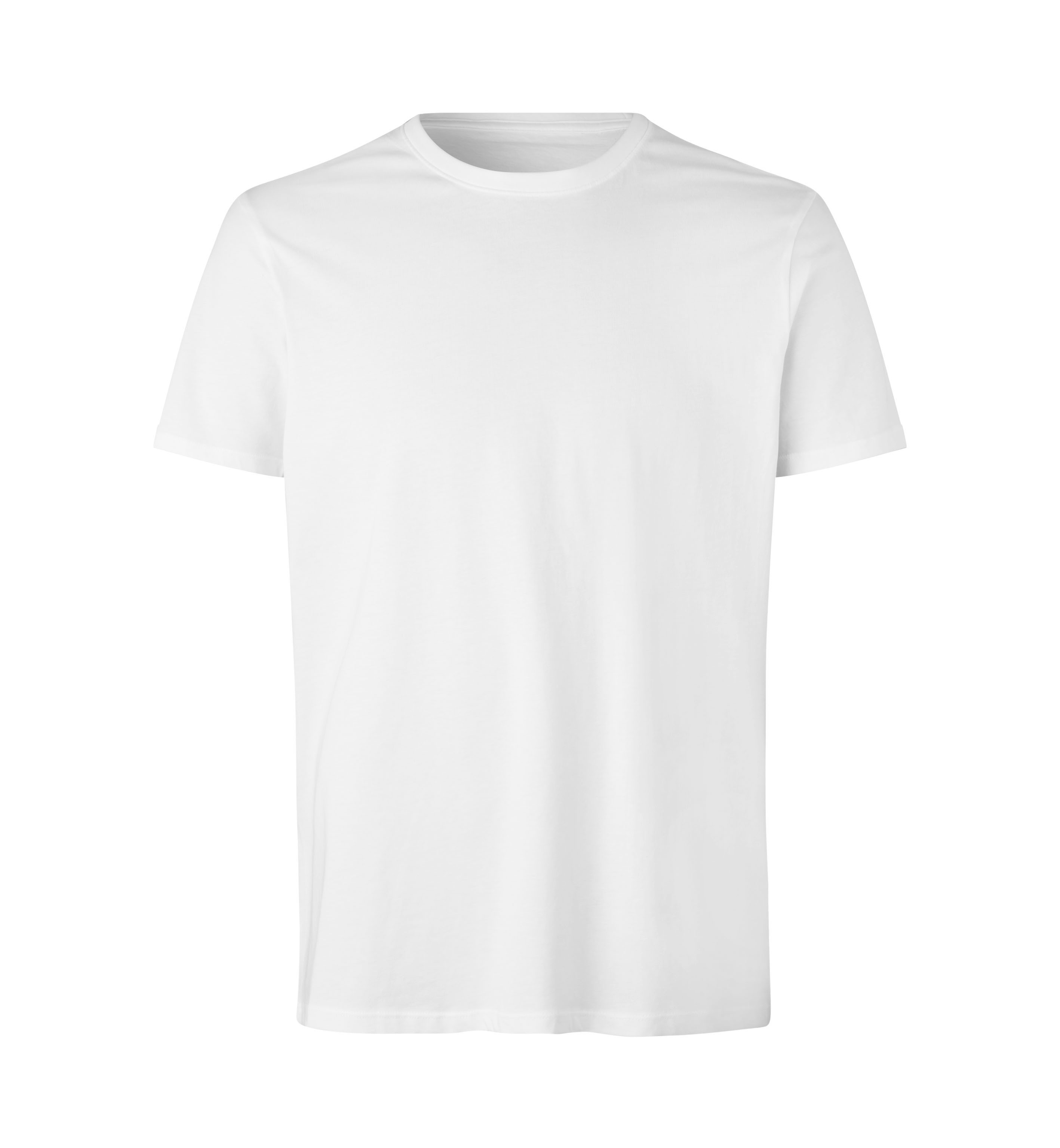 ID Økologisk O-hals T-shirt, herre-Hvid