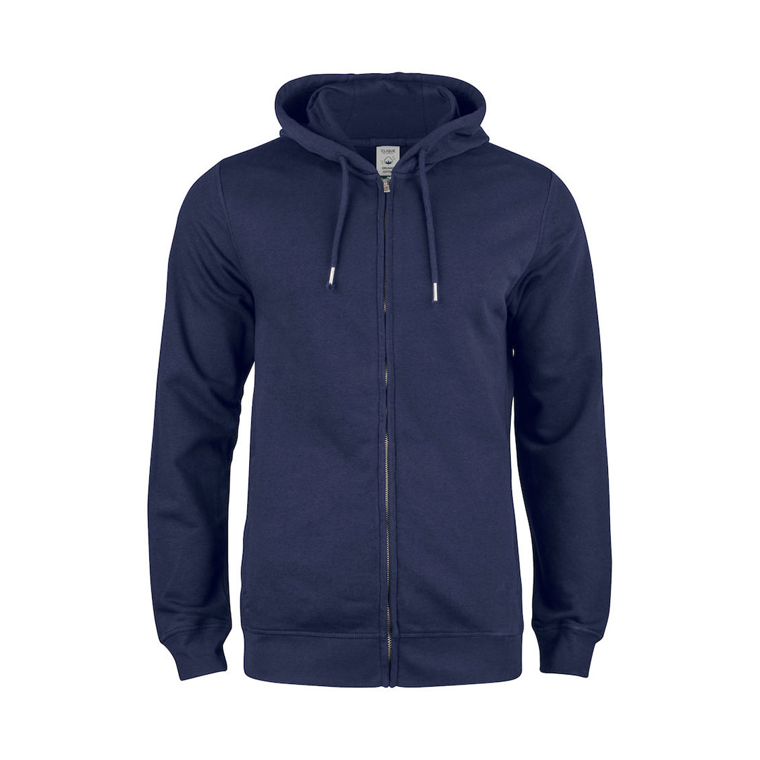 CLIQUE Premium OC Hoody Full Zip Herre - Øko Bomuld-Mørk Marine