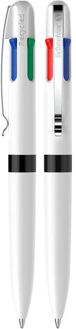 SCHNEIDER Multicolor Kuglepen - rPET - Hvid/Sort