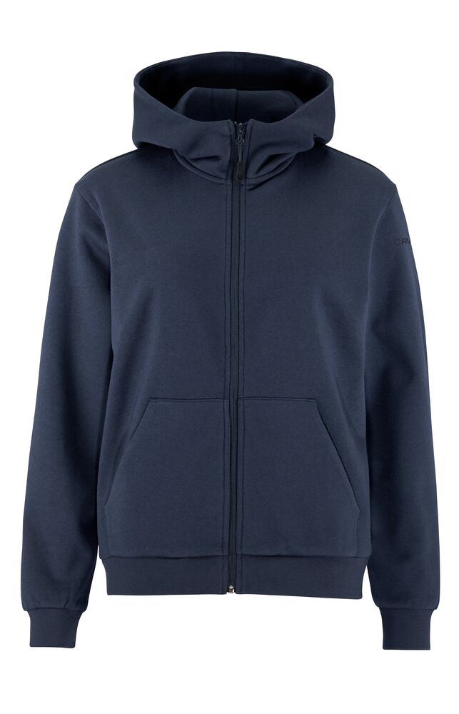 CRAFT Community 2.0 FZ Hoodie, Dame - Økologisk Bomuld-Navy
