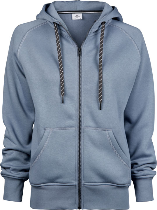 TEE JAYS Ladies Fashion Full Zip Hood-Steel Grey