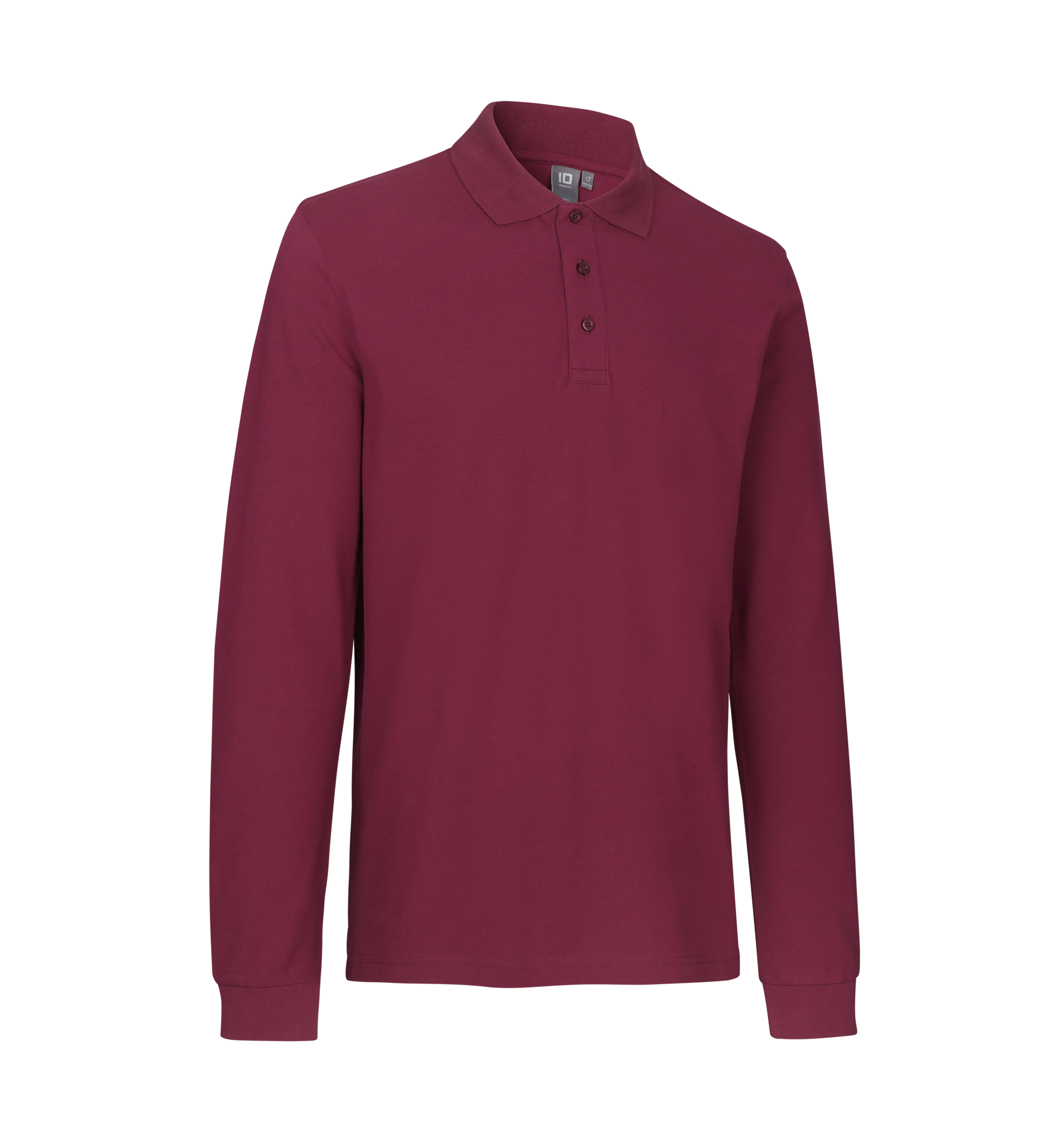 ID Langærmet poloshirt stretch-Bordeaux Rød