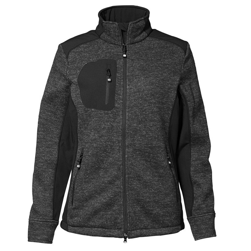 ID Strikfleece Cardigan Dame-Grafit melange
