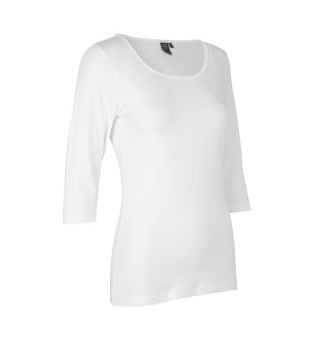 ID Stretch T-shirt ¾ ærmet, dame-Hvid