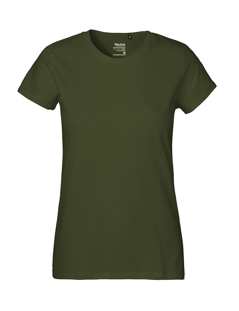 NEUTRAL Classic Dame T-shirt, 100% Økologisk Fairtrade Bomuld-Army
