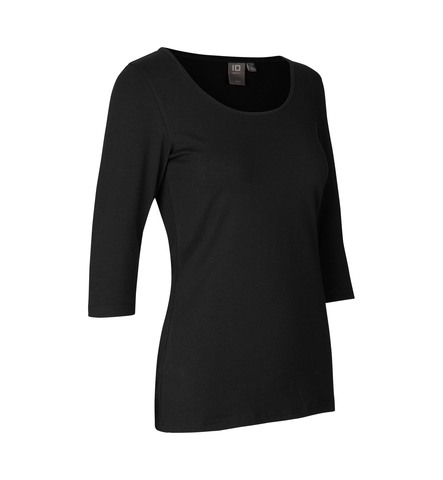 ID Stretch T-shirt ¾ ærmet, dame-Sort