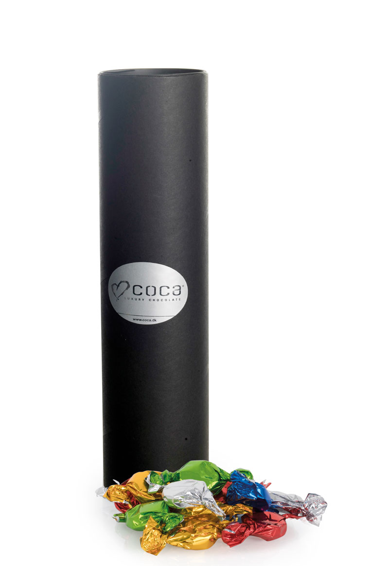 Rør med 300 g. Blandede Flødekarameller-Sort