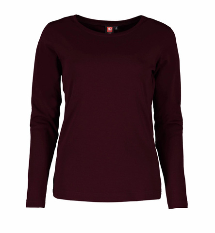 ID Interlock T-shirt Dame - Langærmet-Bordeaux Rød