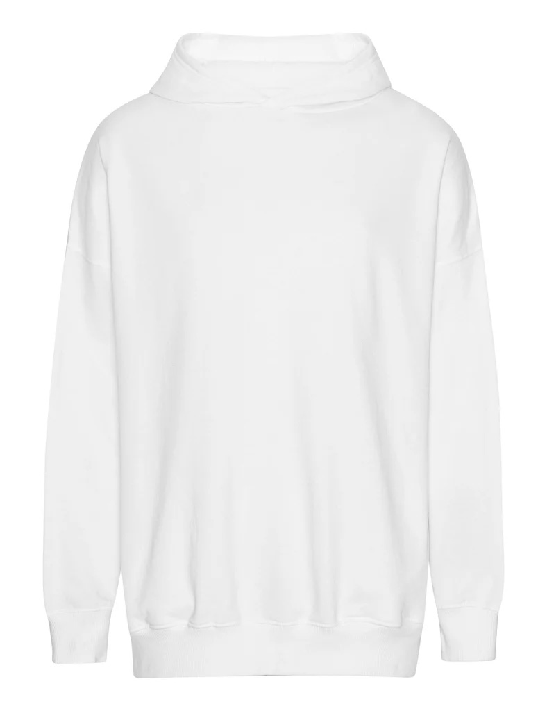 NEUTRAL Tiger Oversized Hoodie m. sidelommer-Hvid