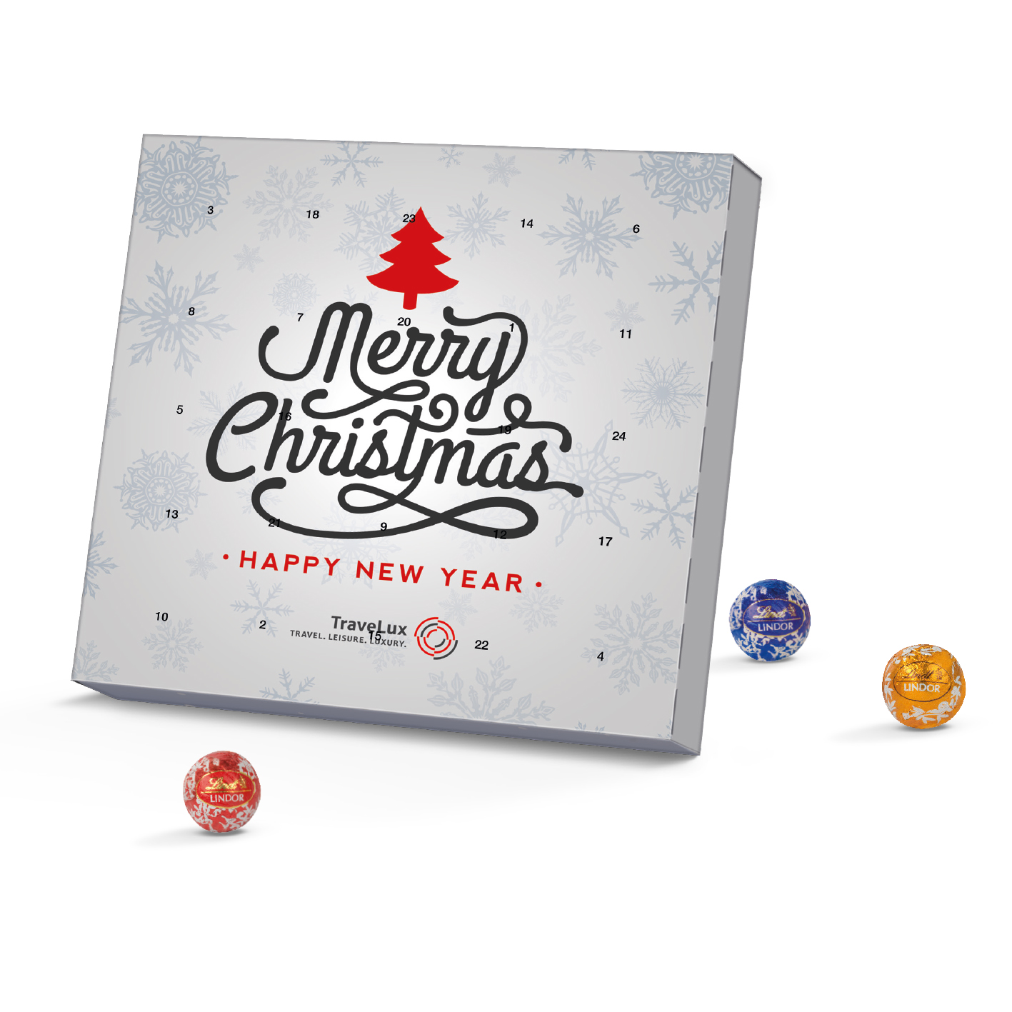 Mini Julekalender med Lindt chokolade - Certificeret karton-Design Inspiration