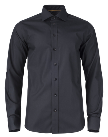 J. HARVEST & FROST YB50 Twill Regular Skjorte - Herre - Sort