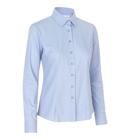 Seven Seas Hybrid Skjorte, Dame-Lyseblå