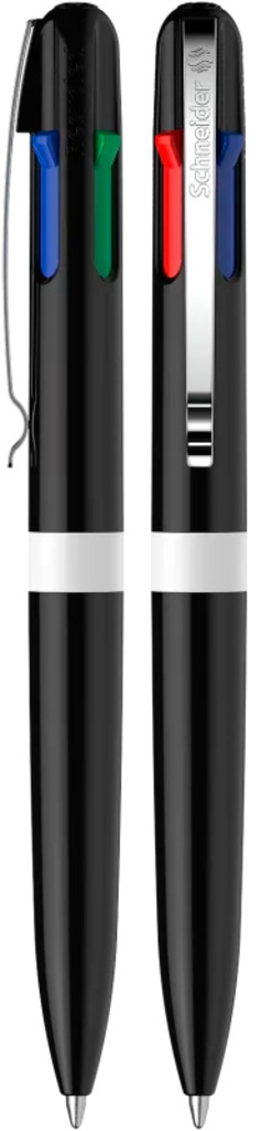 SCHNEIDER Multicolor Kuglepen - rPET-Sort/Hvid