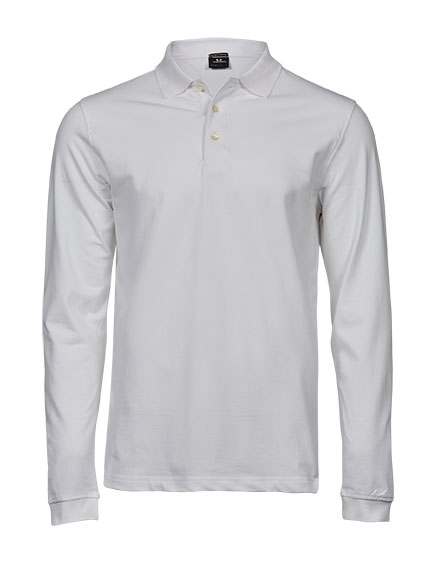 TEE JAYS Luksus Stretch Long Sleeve, Økologisk, herre-Hvid