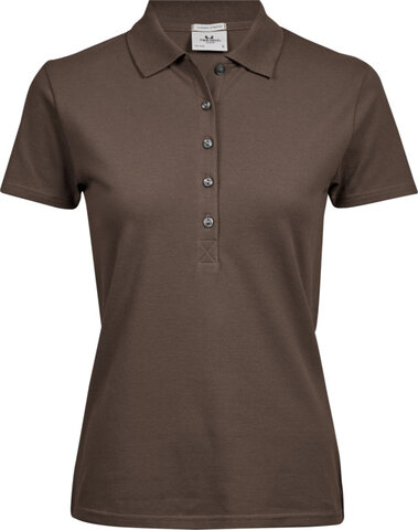 TEE JAYS Ladies Luxury Stretch Polo, Økologisk, dame-Chokolade