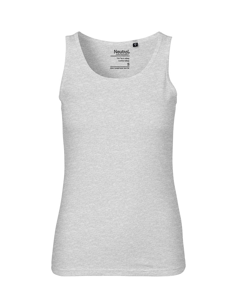 NEUTRAL Dame Tank Top, 100% Økologisk Fairtrade Bomuld-Grå melange