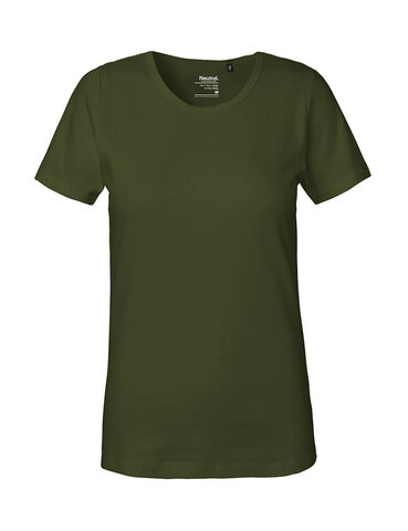 NEUTRAL Interlock Dame T-shirt, 100% Økologisk Fairtrade Bomuld-Militær