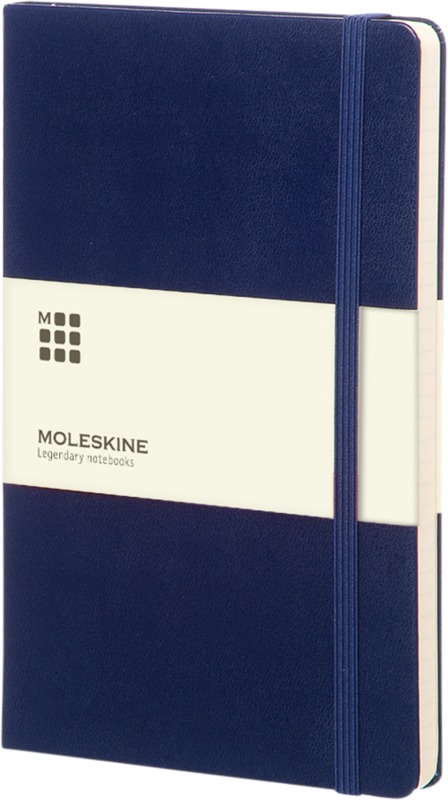 MOLESKINE Classic L hardcover Linieret - Certificeret Papir-Navy