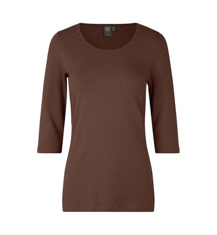 ID Stretch T-shirt ¾ ærmet, dame-Mocca