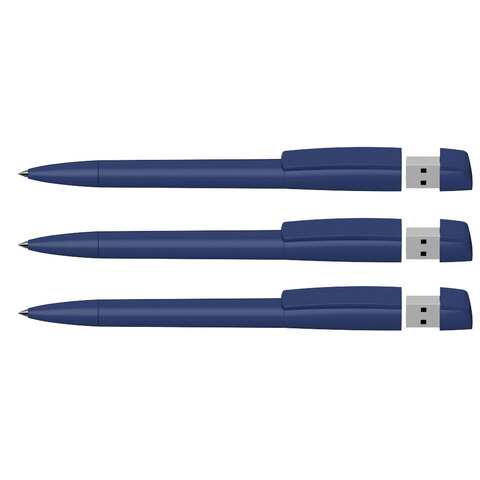 KLIO Pen plast tip, med 4 GB usb stik, Turnus T USB 2.0-Mørke blå