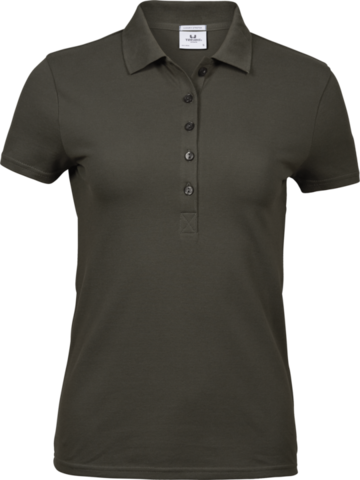 TEE JAYS Ladies Luxury Stretch Polo, Økologisk, dame-Mørkegrøn
