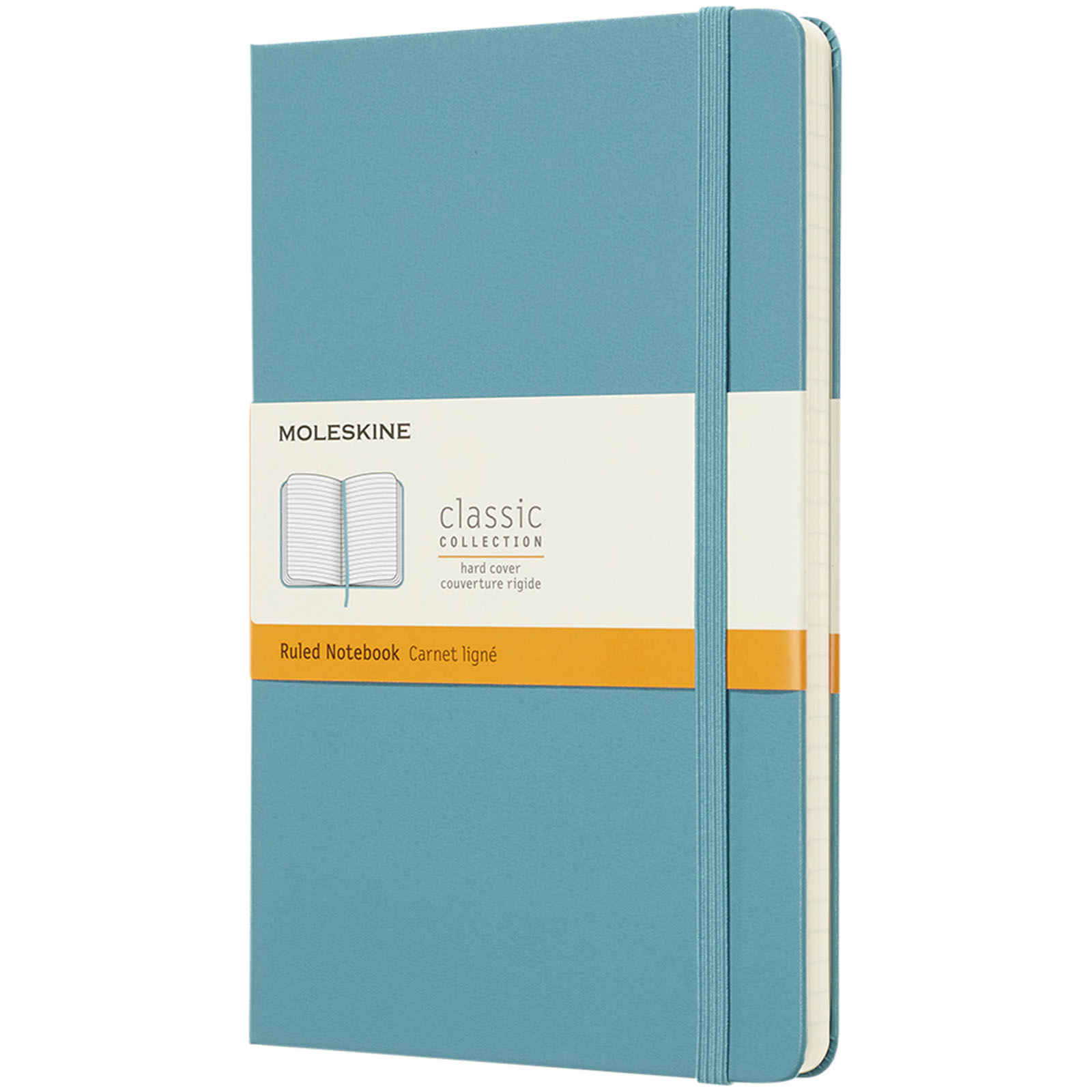 Moleskine Classic L hardcover notesbog - linjeret-Blå