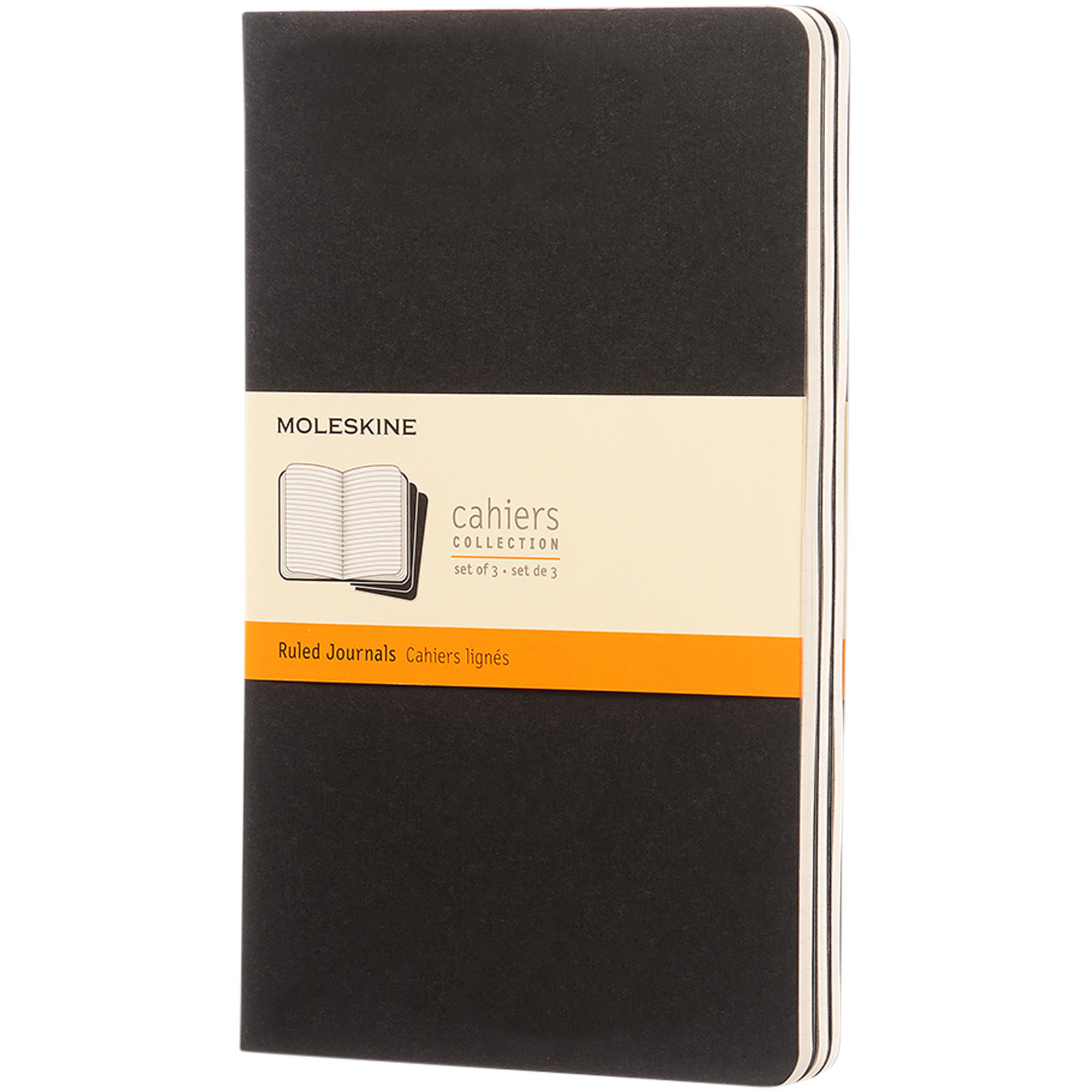 Moleskine Cahier Journal L - linjeret-Sort