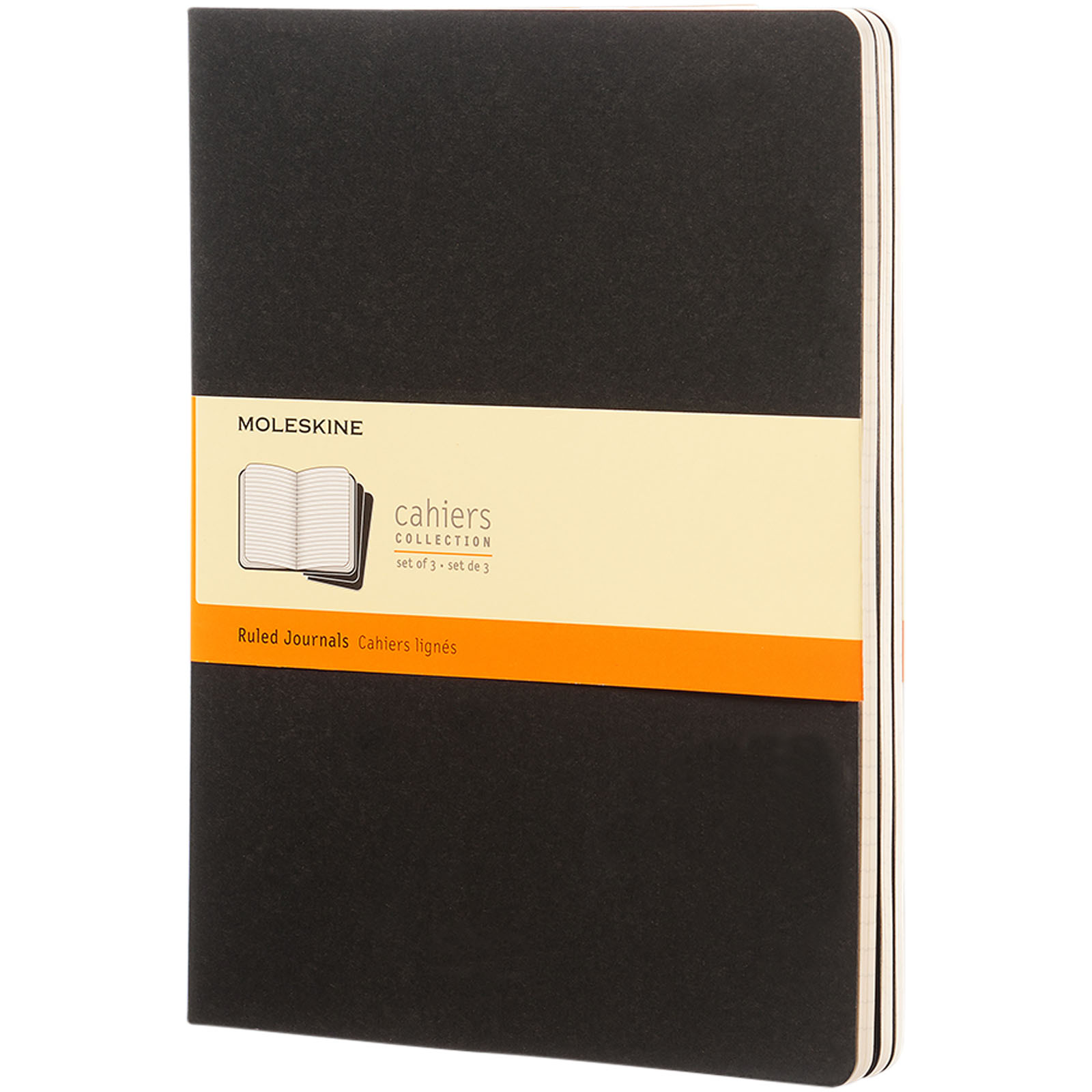 Moleskine Cahier Journal XL - linjeret-Sort