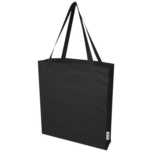 Madras 140 g/m² GRS mulepose med bund i genvundet bomuld 12L-Sort